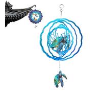 Ungtyb Metal Wind Spinners, Rustic Hummingbird Turtle Hanging Wind Sculptures, Durable Outdoor Metal Art Decor, Garden, Backyard, Porch, Balcony, Patio, Courtyard Display, 30 x 30 x 0,5 cm Métal