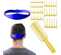 Ungtyb Modèle de rasage de l'encolure, Kit de coupe de cheveux Pro Tondeuse à cheveux pour homme professionnel, kit de coupe de cheveux de, modèle de bande de cheveux en silicone, 7 pour dents à