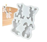 Ungtyb Moules en silicone en forme de lapin | Moule à démoulage facile, moule à 4 cavités antiadhésives en forme de lapin de Pâques, pour la cuisson de gâteaux, fondants, gelée, savon, plâtre