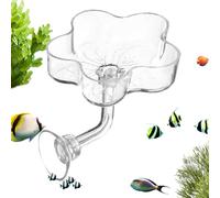 Ungtyb Nourrisseur Aquarium,Plateau de Nourrissage en Forme de avec Ventouse pour Aquarium,Récipient de Nourriture d'Aquarium - pour Tortue, Betta, Tetra, Crevette, Eau Douce, Eau Salée Et