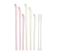 Ungtyb Pailles à Boire,Set de 6 Pailles en Silicone pour Boissons | à Boisson avec 2 Brosses de Nettoyage | Pour Adultes, Idéal pour Café, Jus, Milkshake, Voyage, Plage