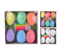 Ungtyb Paintable Eggs Kit, Easter Arts Crafts, Colorful Creative, Holiday Craft Kit, Paintable for Kids Crafting That Provide Fun Decoration Activities for Spring Baskets, 20g