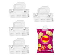 Ungtyb Pinces Chip | 4 Pièces Pince à Design Rainuré de Scellement et Rangement - Fermeture Hermétique Large Pour Sachets Alimentaires | Pour Maison Cuisine Réfrigérateur Bureau Thé Café Épices et