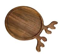 Ungtyb Plateau de service de Noël en bois de cerf rustique et réutilisable | Grand plateau de service mignon de Noël pour fromage, collation, dessert, biscuits, bonbons, fête, maison, cuisine