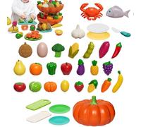 Ungtyb Play Food Sets for Kids Kitchen - Sorting Fake Pumpkin Learning Toy | Pretend Play Toys for Girl Boys, Montessorie Vegetable Harvest for School Classroom, Grocery Store Farm Cart