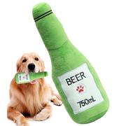 Ungtyb Plush Squeaky Dog Toy, Beer-Shaped Bite-Resistant Interactive Chew Toy, Soft Sound Plush, Easy to Carry and Toss Around, for Puppy Teething and Behavioral Training, 1 pièce