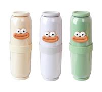 Ungtyb Portable Mouthwash Cup, Sealed Travel Cup, Leak Preuve Space Saving, Business Trip Organizer, Cute and Durabled Hygiene for Business Trips and Camping, 8,78 x 2,83 inches, Light Gray,