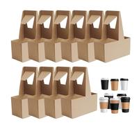 Ungtyb Porte-gobelets à emporter, Porte-Boissons pour Livraison de Nourriture, 10X Support en Carton Robuste, Services de Livraison de Nourriture Porte-gobelet, Porte-gobelet à café Plateaux de