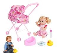 Ungtyb Poussette de, Poussette de pour - Jouet de Poussette pour Faire Semblant de Jouer,Accessoires de compacts pour avec, Ensemble de Jeu de crèche pour Anniversaire, fête des, pâques
