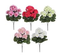 Ungtyb Realistic Geranium Plants, UV Resistant Artificial Flowers, Vibrant Home Décor, Lifelike Faux Greenery, Red Blooms for Bedrooms, Dining Tables and Weddings,14.17x7.87 in