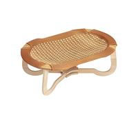 Ungtyb Rotin Cat Bed, Cooling Hammock, Breathable Raised Mat, Scratch-Resistant Woven Design, Featuring Natural Rotin Weaving, Crafted from Excellent Wood Material, 23,23 x 14,96 x 8,07 in