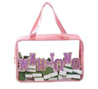 Ungtyb Sac de transport Mahjong | Sac transparent pour mahjong avec poignée | Pochette de rangement portable pour l'extérieur, la famille, les joueurs, les pique-niques, les hôtels, la plage, les