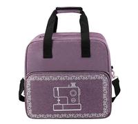 Ungtyb Sewing Machine Carrying Case, Multiple Pockets Tote Bag, Shoulder Strap Sewing Bag, Protective Sewing Accessories Tote, Sewing Carrying Bag for Thread, Fabrics (Dark Purple, Gray), Gris,