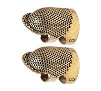 Ungtyb Sewing Thimble for Fingers - Adjustable Metal Shield | Breathable Hole Finger Protectors for Quilting, Ergonomic Hand Sewing Guard for Garments, Durable Copper Cap for Blanket Making