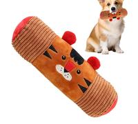 Ungtyb Soft Squeaky Tiger Plush Chew Toy, Interactive Rope Tug Toy for Dogs, Teeth Cleaning Pet Play Toy, Stress Reliever for Small Medium Large Breeds, Home Training, 9.84x3.15 inches
