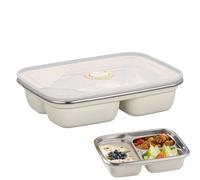 Ungtyb Stainless Steel Lunch Box for Kids - Metal Container for School Snacks | Eco Safe Design with Locking Lid, Easy Wash and Odor Free Food Storage Box for Healthy Meals Travel 8.66x6.69x2.95 in