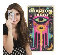 Ungtyb Tarot de 78 cartes - Jeu de tarot vintage foncé imprimé transparent | Cartes de signification portables classiques pour la famille, les amis, les collègues, les études et le divertissement