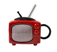 Ungtyb Tasse à café rétro élégante en forme de télévision vintage en céramique 450 ml, tasses décoratives fantaisie 8,5 x 6,9 cm pour café, maison, école, dortoir, intérieur, extérieur, cadeau