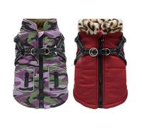 Ungtyb Thermal Pet Vest, Windproof Pet Jacket, Secure Breathable, Dog Cold Outfit, Warm Dog coat with Built In Harness for Small to Large Dogs, 11,02 x 9,84 x 1,18 in
