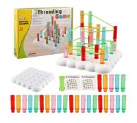 Ungtyb Toddler Threading Toys, Toddler Stacking Toys, Two-Player Battle Blocks Game, Calming Mood Toy, Counting, Problem-Solving, Learning, Sensory, Educational Tool, 8.27x8.27 inches