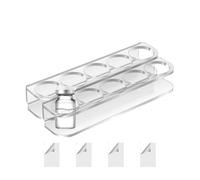 Ungtyb Vial Storage Rack, Acrylic Refrigerator Holder, Includes Double Sided Adhesives, Space Saving Bottle Organizer, 5 Slot Protective 2 Pack for Kitchen, 5.91x1.38x0.98 in