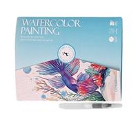 Ungtyb Watercolor Workbook Set, Beginner Paint Kit, Artistic Color Book, Painting Work Book with 12 Colors and Brush for Adults, Teens, Or Kids, 7,48 x 5,67 inches, C, riferimento Alla