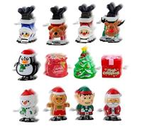 Ungtyb Wind Up Holiday Toys - Walking Snowman Penguin Figures for Kids | Sturdy with Wind Key Mechanism, Festive Movement Action, Great for Party Favors and Christmas Table 3.94x3.94x1.57 in