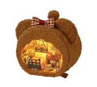 Ungtyb Wooden Plush Doll House for Girls, Bear & Rabbit Dessert Shop Tiny House Kit, Wooden Playset with Furniture, Creative Birthday & Valentine’s Day Gift for Kids, Wood Material