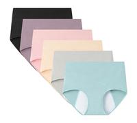 unhg Culotte Incontinence Taille Haute, Culotte Menstruelle Coton, Culotte Anti Fuite Urinaire Femme Lavable, 6Pcs,Multi Colored,4XL