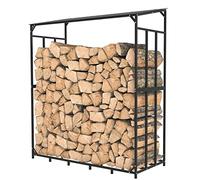 unho Étagère à bois de cheminée en métal Anthracite XXL 1,66 m³ Aide à l'empilage extérieur