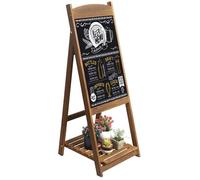 UNHO Tableau Ardoise Magnétique Panneau Publicitaire en Bois Stop Trottoir Chevalet Menu Pour Restaurant-Café-Bar-Bistrot - Gris