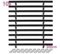 UNI 10pcs Barre en T Poignées 12*192*300mm Boutons avec Vis Armoire Tiroir Cuisine Meuble Acier Inoxydable