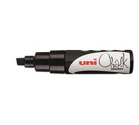 Uni Mitsubishi Pencil Marqueur de craie PWE8K Pointe biseautée large 8 mm Noir