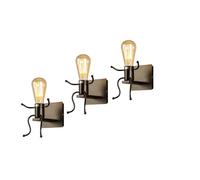 UNI 3PCS Applique Murale Humanoïde Intérieur Eclairage Décoration E27 Lampe Murale pour Chambre Couloir Salon