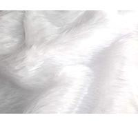 Uni amusant Faux Fourrure tissu matière blanc brillant - Blanc, 1/2Mtr - 150cmx50cm