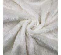Uni amusant Faux Fourrure tissu matière blanc brillant - Blanc, 1Mtr - 150cmx100cm