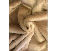 Uni amusant Faux Fourrure tissu matière marron chameau - Marron, 1Mtr - 150cmx100cm