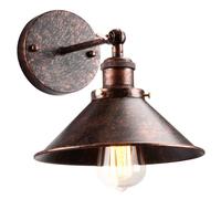 UNI Applique Mural Industrielle Vintage E27 22cm Lampe Mural Réglable 2 en 1 Luminaire Plafonnier Rouille Rouge