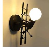 UNI Applique Murale Intérieur Design E27 Lampe Murale Humanoïde Contemporain en Métal Noir