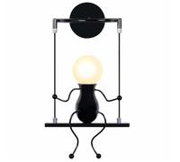 UNI Applique Murale Intérieur Design Humanoïde Créatif E27 Lampe Murale Suspension Noir