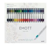 Uni Mitsubishi Pencil – Feutres fins Uni‑Ball Emott 151742 – 40 feutres, 0,4 mm, encre pigmentée