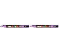 uni-ball 182537 - Marqueur POSCA à pointe ogive moyenne, PC 5M, violet, 1 pièce (Lot de 2)