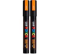UNI-Ball 182576 - Marqueur POSCA à pointe ogive moyenne, orange fluo (Lot de 2)