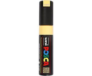 Uni-Ball 182674 - Marqueur POSCA à pointe biseautée large, orange pâle néon | Marqueur à pointe biseautée de 8 mm pour presque toutes les surfaces