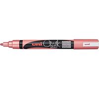 uni-ball 186216 UNI CHALK Marqueur pour fenêtre et craie avec pointe ogive, PWE-5M, rouge métallisé