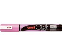 uni-ball 186219 Marqueur pour fenêtre et craie UNI CHALK avec pointe ogive, PWE-5M, rose métallisé