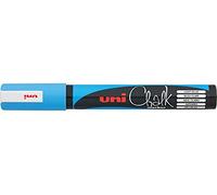 uni-ball 186247 - Marqueur fenêtre & craie UNI CHALK PWE-5M, 1,8 - 2,5 mm, pointe ogive, bleu clair