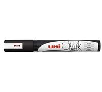 uni-ball 186299 - Marqueur pour fenêtres et craie UNI CHALK PWE-5M, 1,8-2,5 mm, pointe ogive, noir