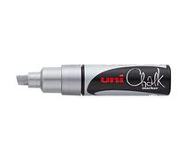 uni-ball 186411 Marqueur Craie UNI Chalk avec Pointe biseautée Argenté