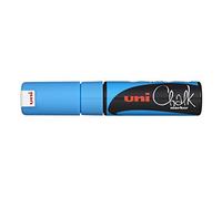 Uni-Ball 186447 - Marqueur fenêtre & craie UNI CHALK PWE-8K, 8 mm, pointe biseautée, bleu clair
